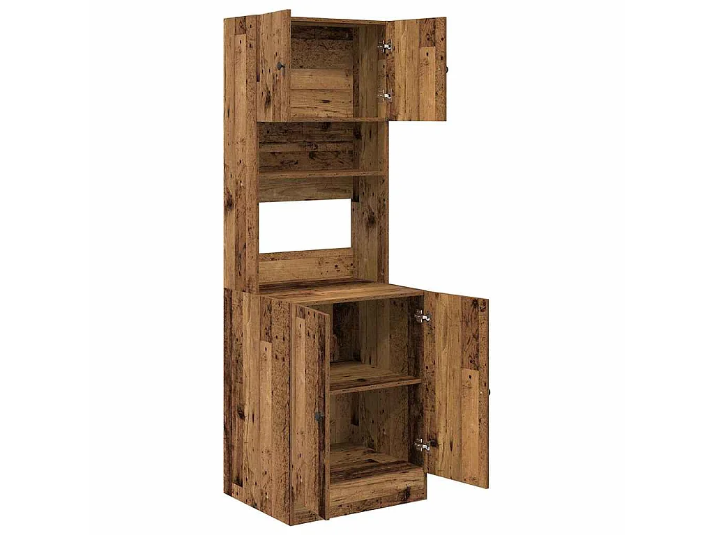 Keukenbuffet met plank 2 pcs Oudhout 60 x 50 x 180 cm
