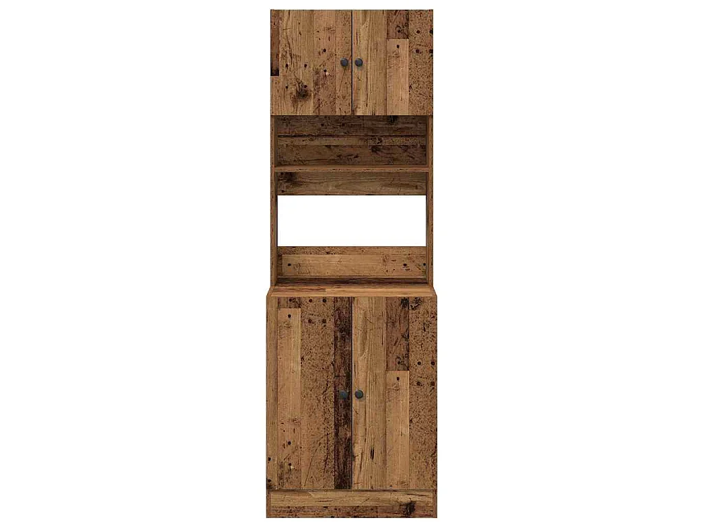 Keukenbuffet met plank 2 pcs Oudhout 60 x 50 x 180 cm