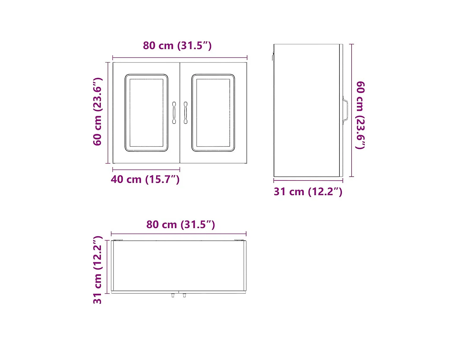 Keukenwandkast Kalmar bewerkt hout zwart