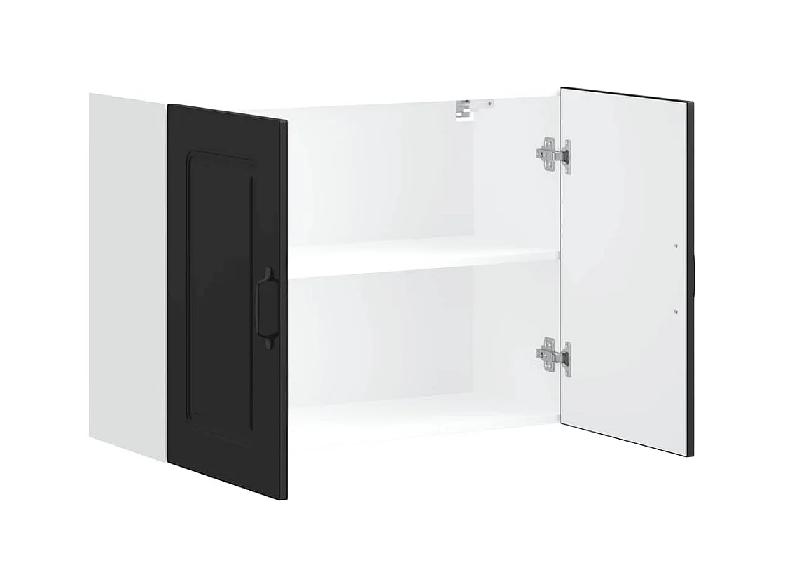 Keukenwandkast Kalmar bewerkt hout zwart