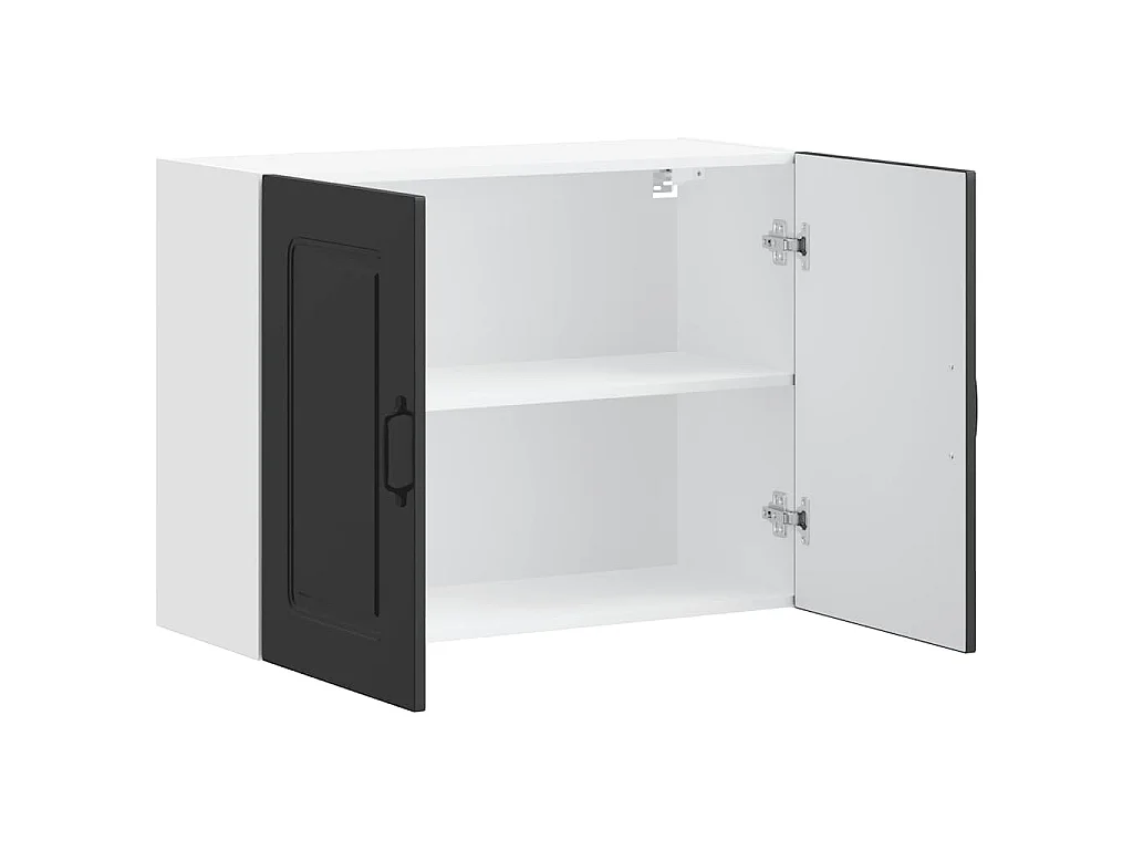 Armoire murale de cuisine Kalmar noir bois d'ingénierie