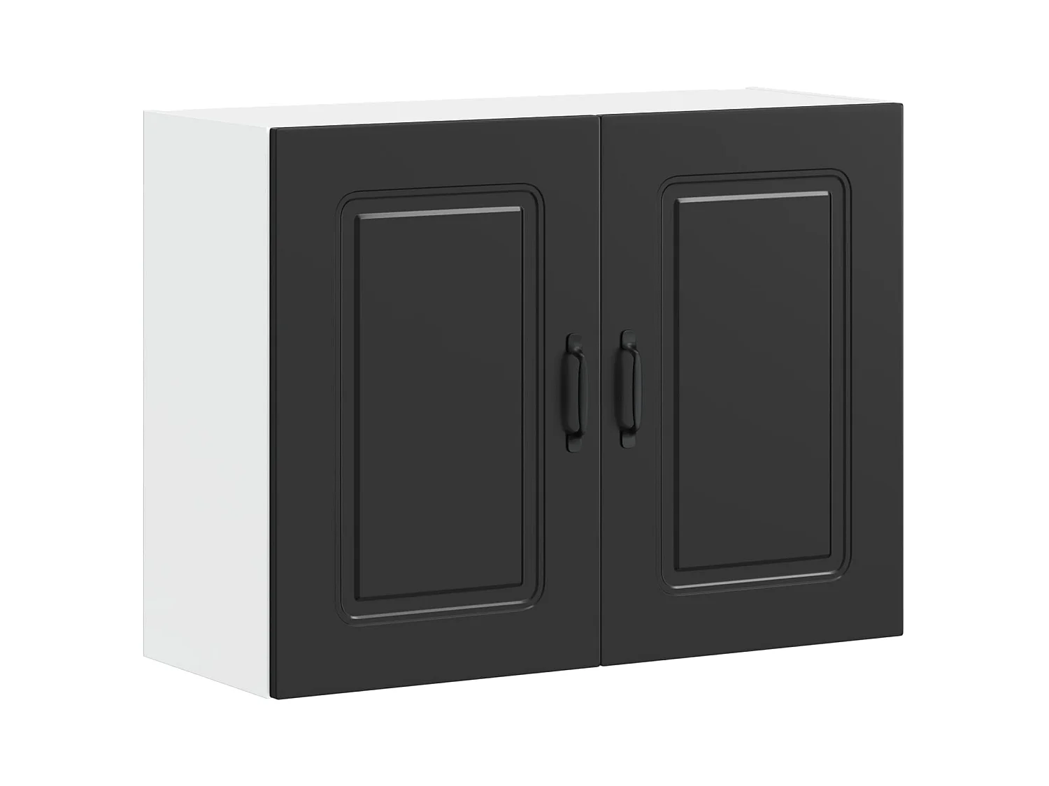 Armoire murale de cuisine Kalmar noir bois d'ingénierie