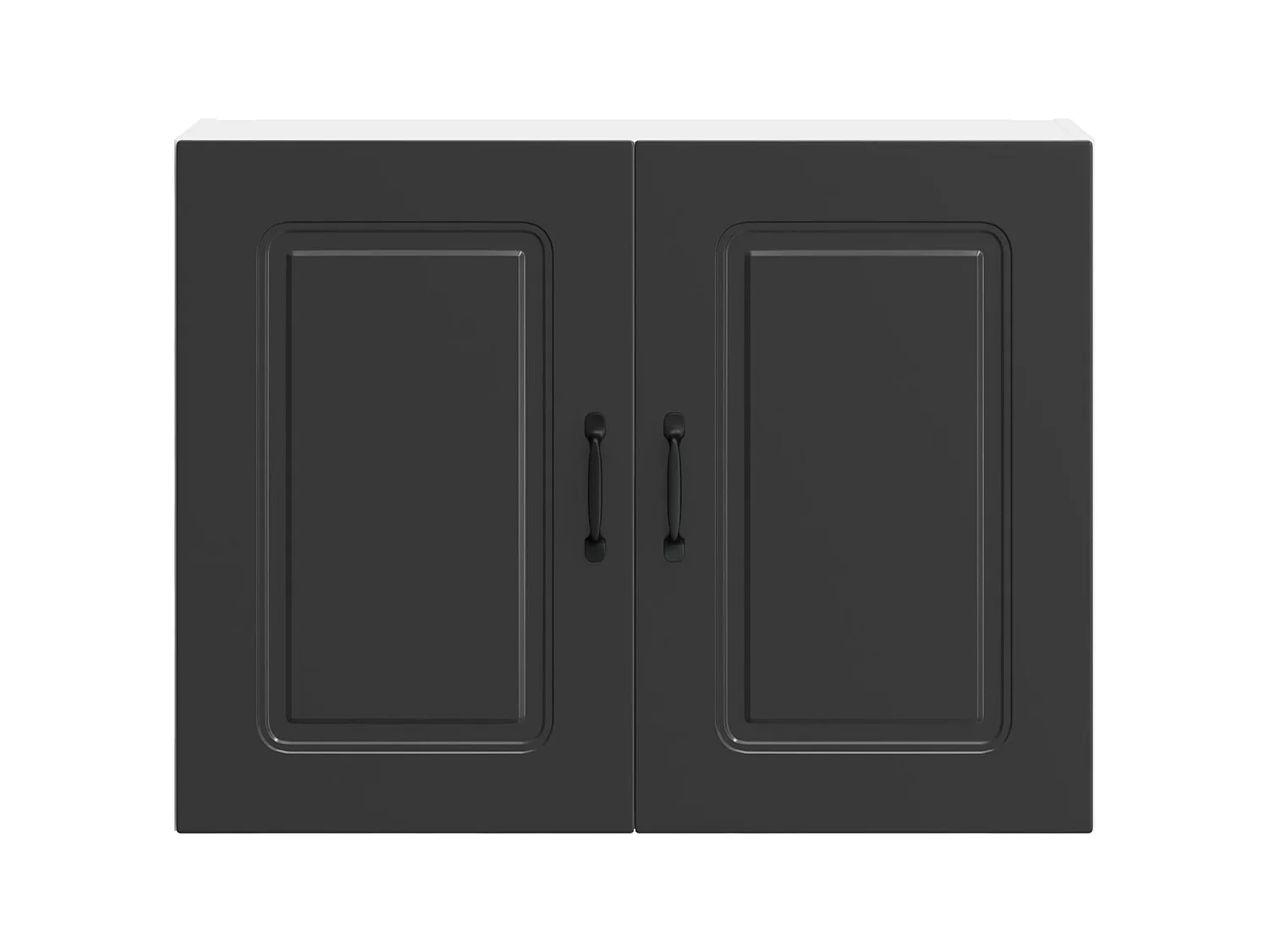Armoire murale de cuisine Kalmar noir bois d'ingénierie