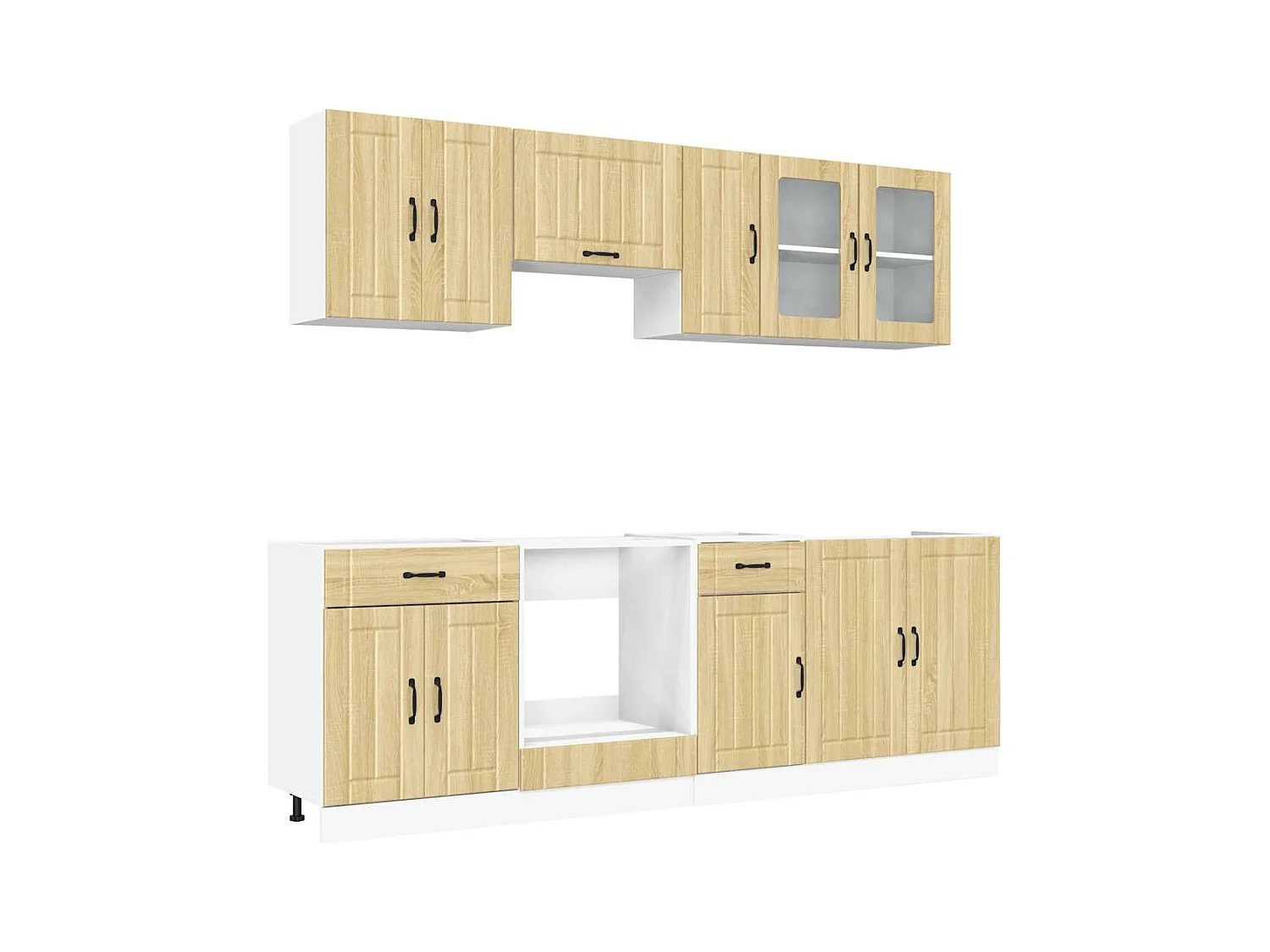 8-delige Keukenkastenset Lucca bewerkt hout sonoma eikenkleur