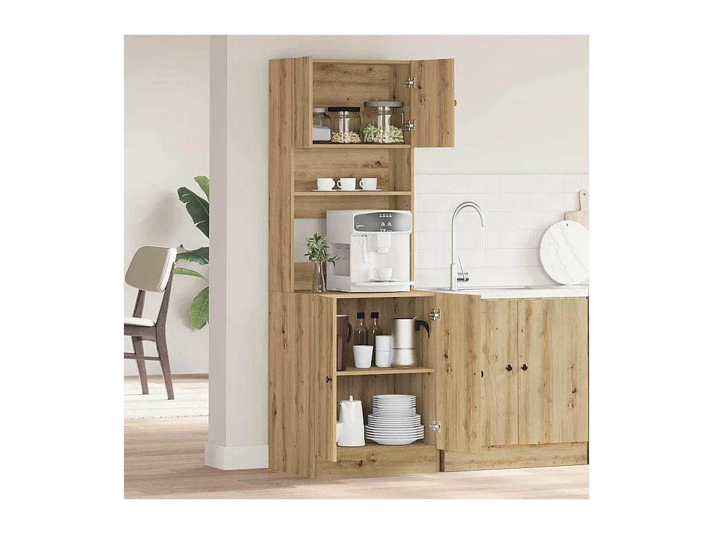 Keukenkast met plank artisanaal eikenkleurig 60 x 50 x 180 cm