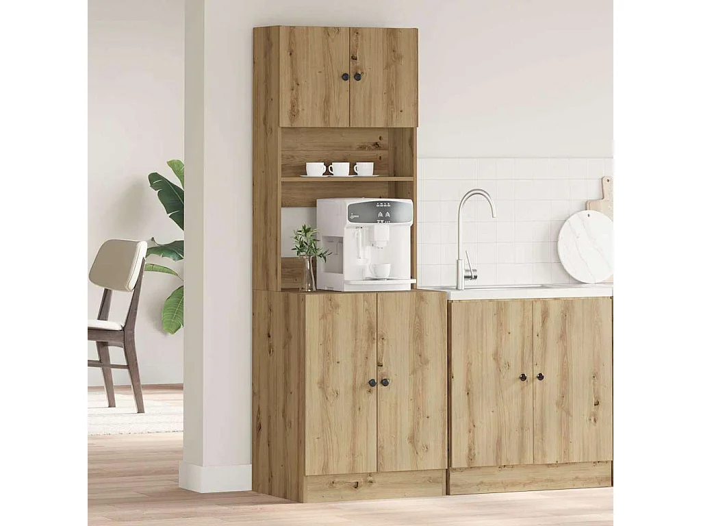 Keukenkast met plank artisanaal eikenkleurig 60 x 50 x 180 cm