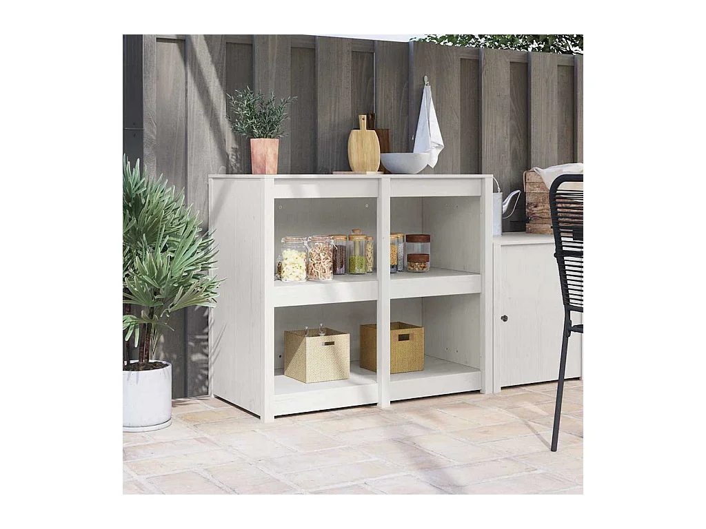 Armoire de cuisine avec étagère Blanc chaud 106 x 55 x 92 cm