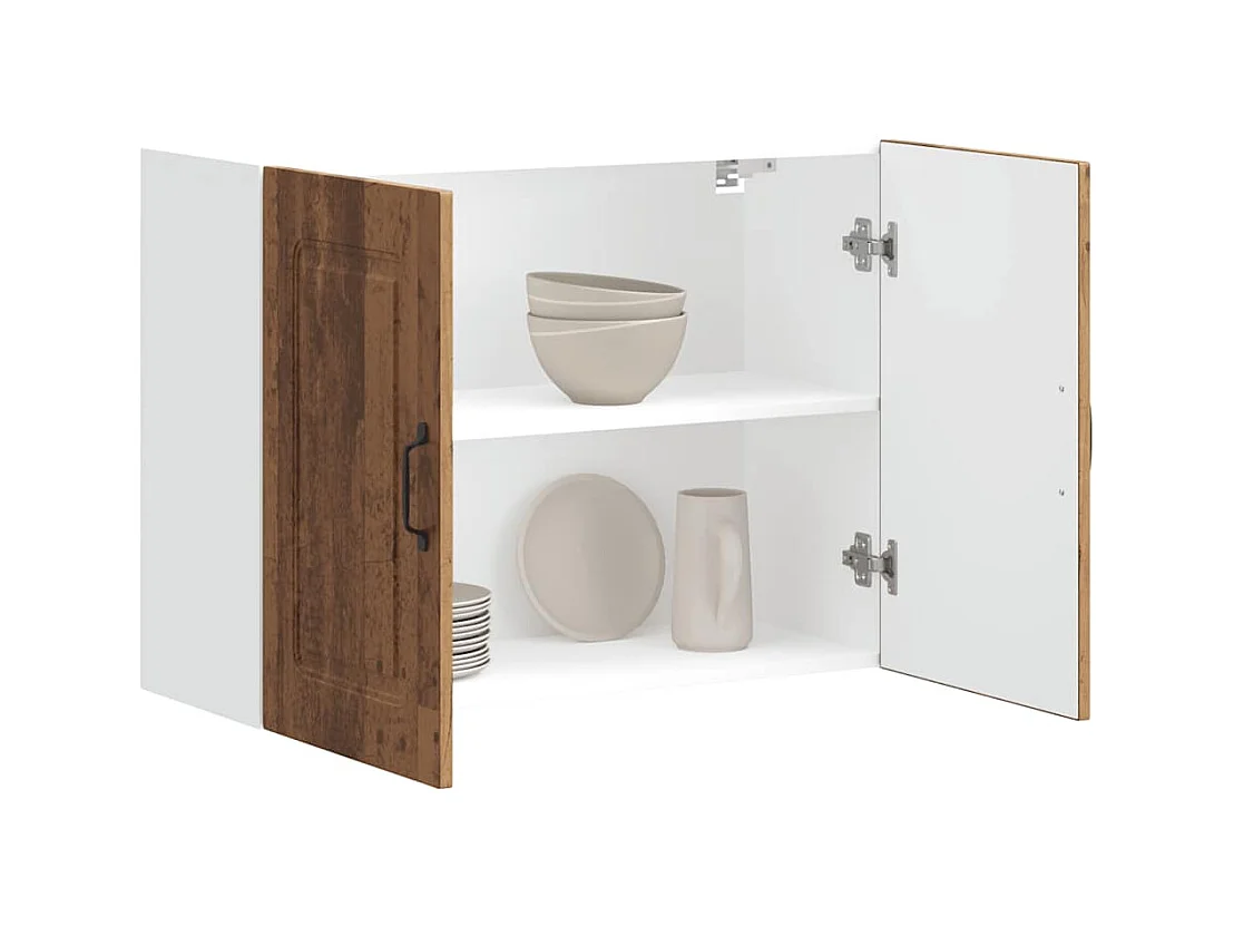 Armoire murale de cuisine Kalmar vieux bois bois d'ingénierie