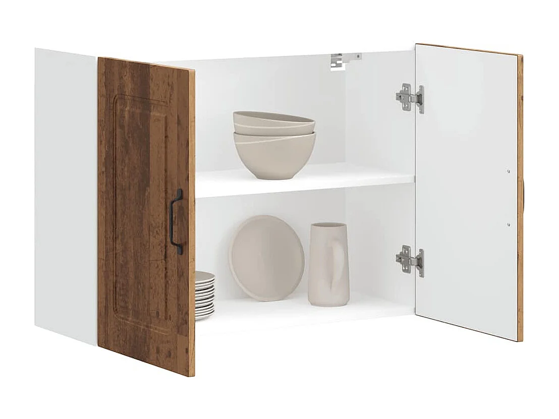 Armoire murale de cuisine Kalmar vieux bois bois d'ingénierie