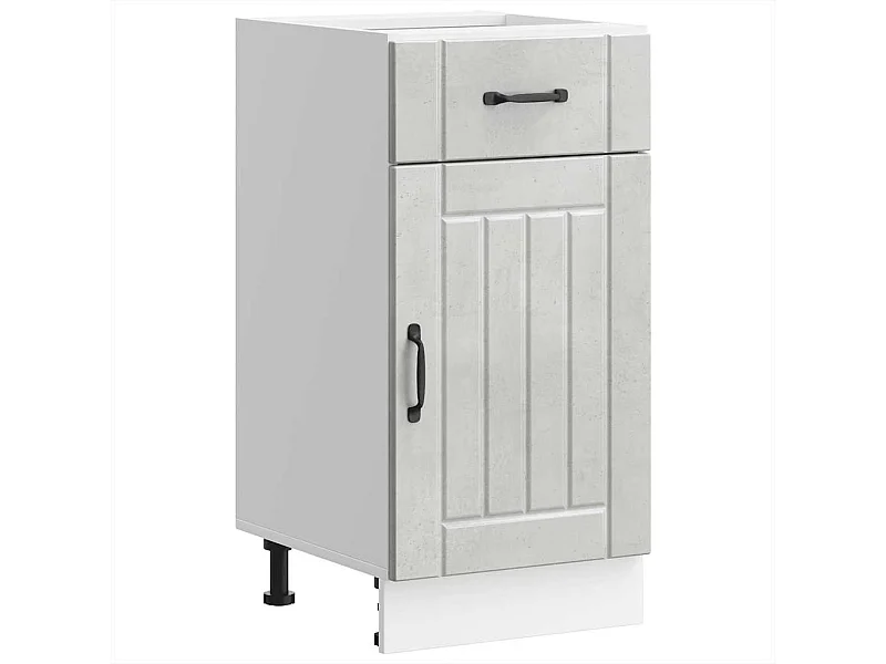 Keuken onderkast Lucca bewerkt hout betongrijs