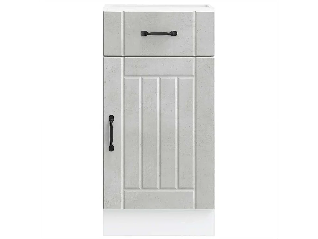 Armoire de cuisine Lucca gris béton bois ingénierie