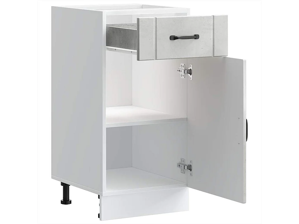 Armoire de cuisine Lucca gris béton bois ingénierie