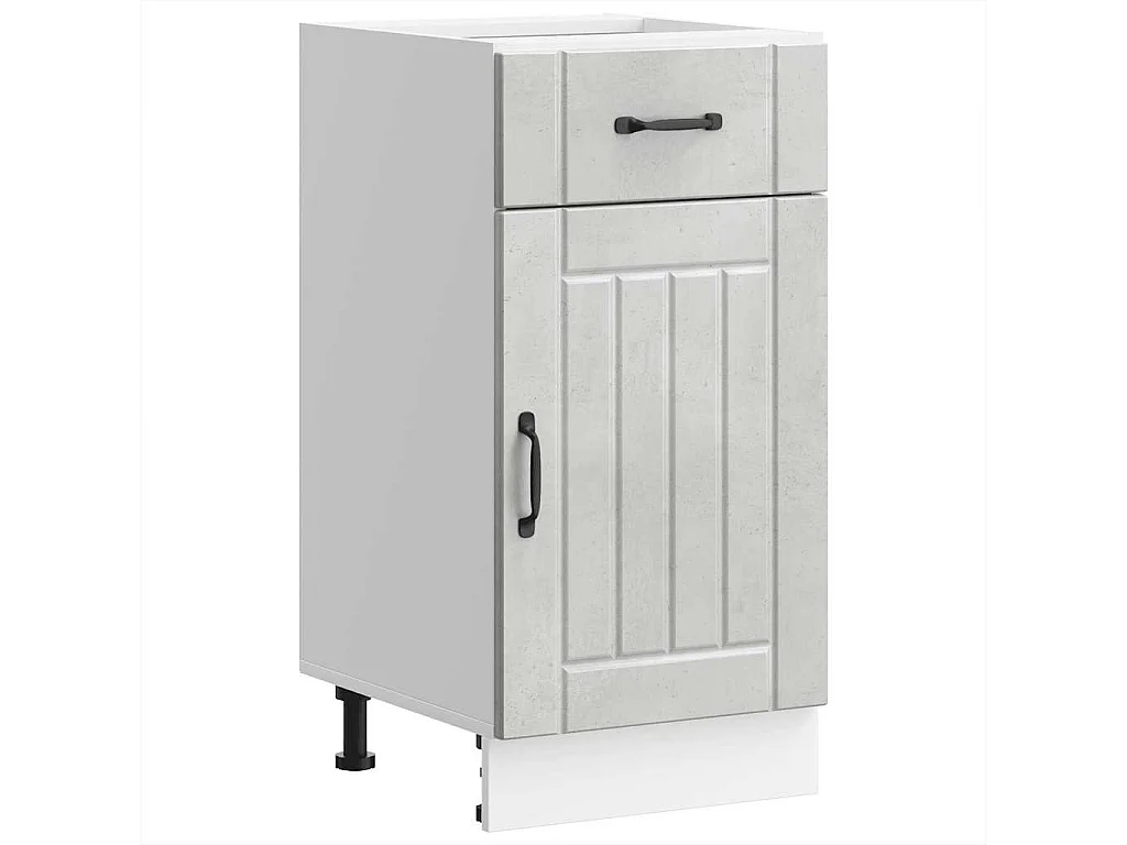 Armoire de cuisine Lucca gris béton bois ingénierie