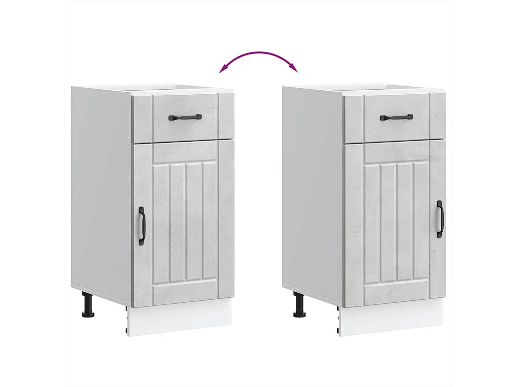 Armoire de cuisine Lucca gris béton bois ingénierie