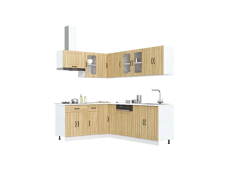 Ensemble d'armoires de cuisine 11 pcs Lucca bois d'ingénierie