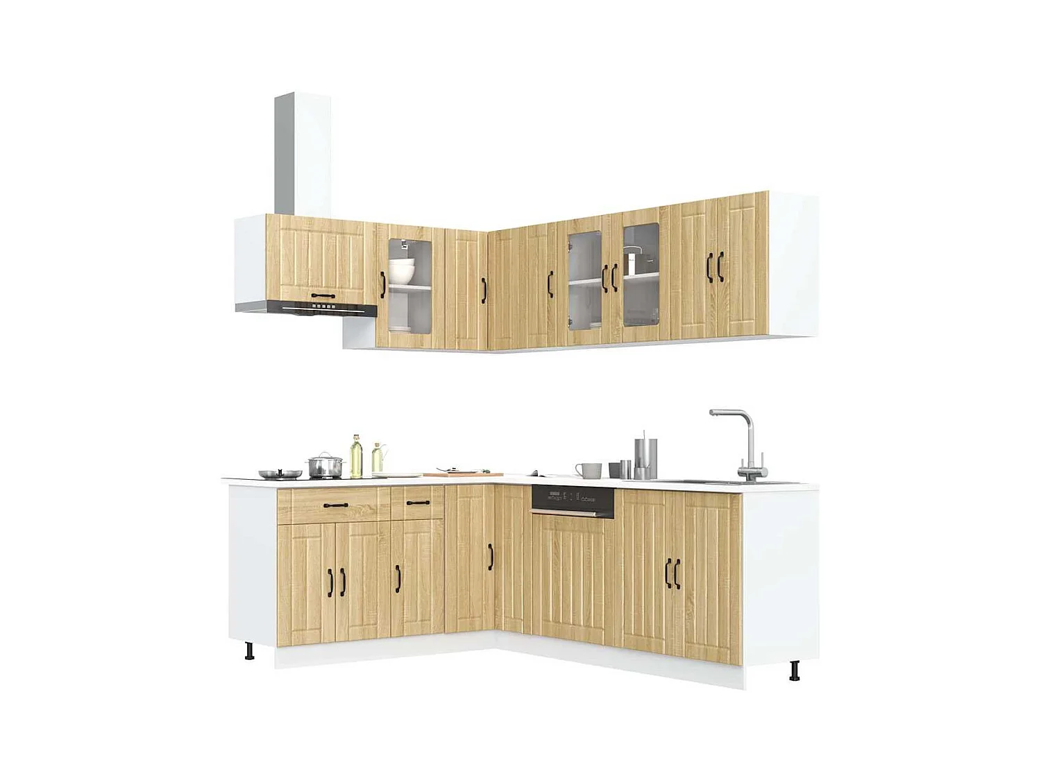 Ensemble d'armoires de cuisine 11 pcs Lucca bois d'ingénierie