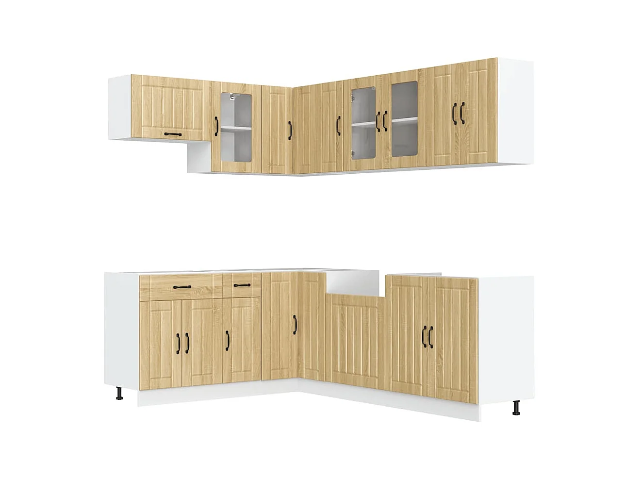 Ensemble d'armoires de cuisine 11 pcs Lucca bois d'ingénierie