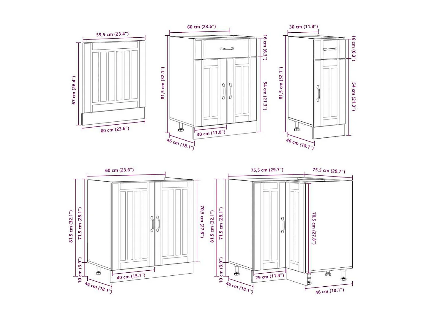 Ensemble d'armoires de cuisine 11 pcs Lucca bois d'ingénierie