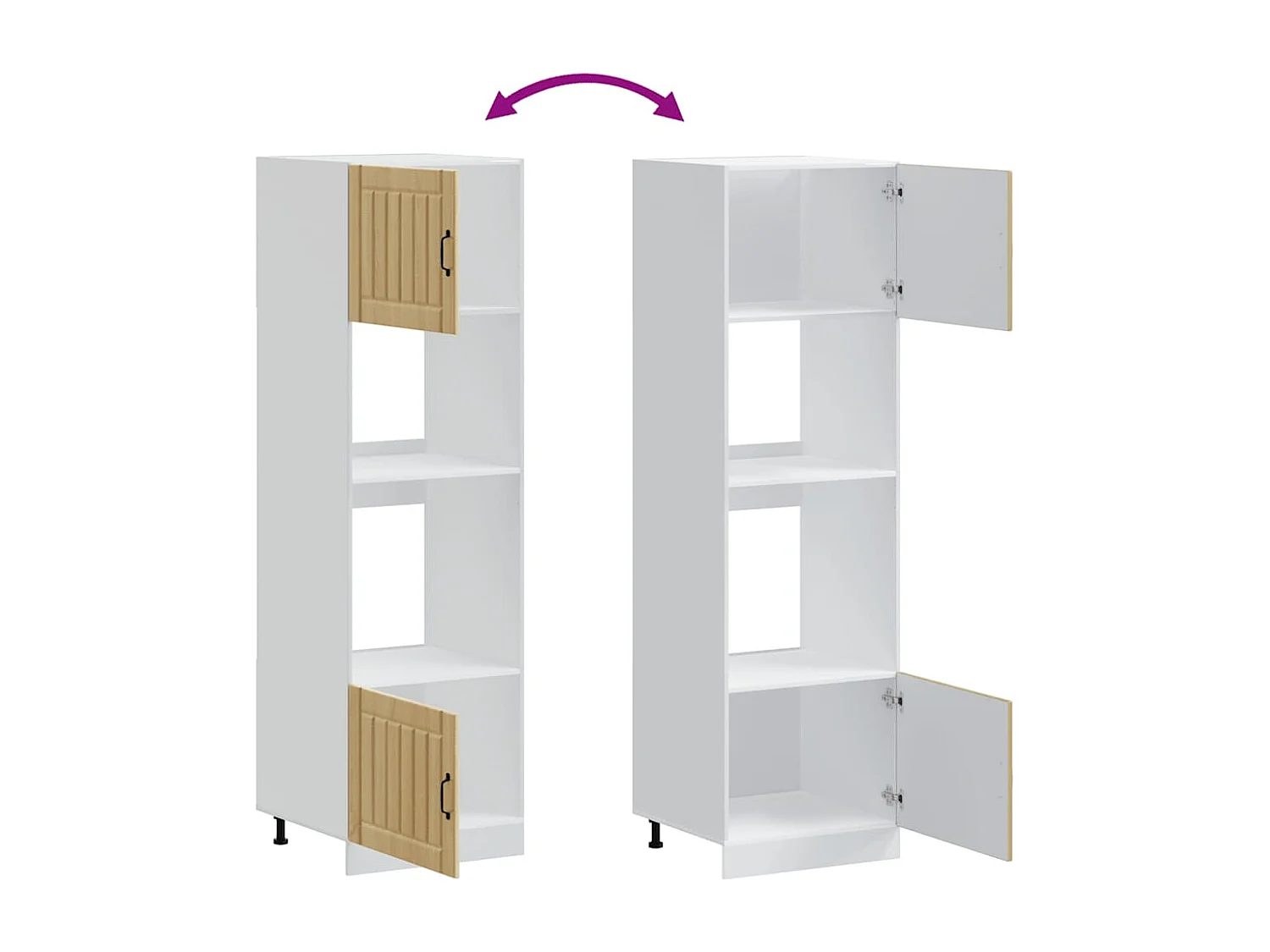 Armoires de four 2 pièces "Lucca" en bois d'ingénierie chêne Sonoma