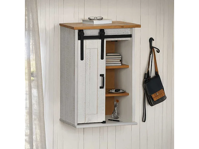 Armoire suspendue HALDEN porte coulissante blanc 49x22,5x70 cm