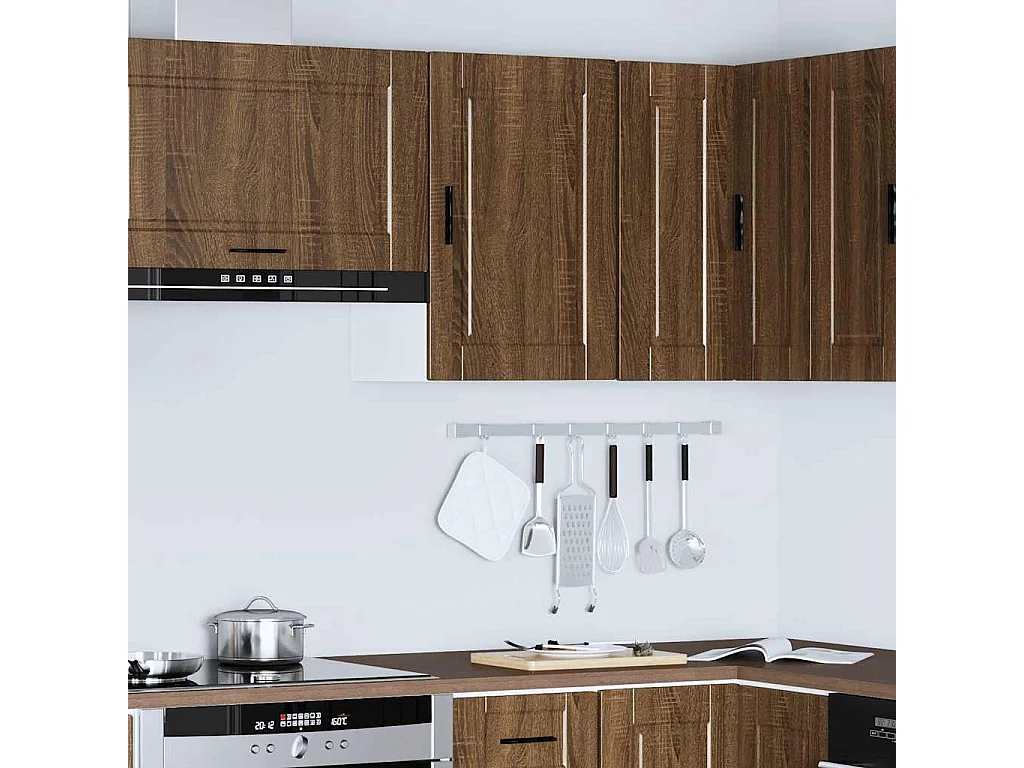 Keukenwandkast Porto bewerkt hout bruin eikenkleur