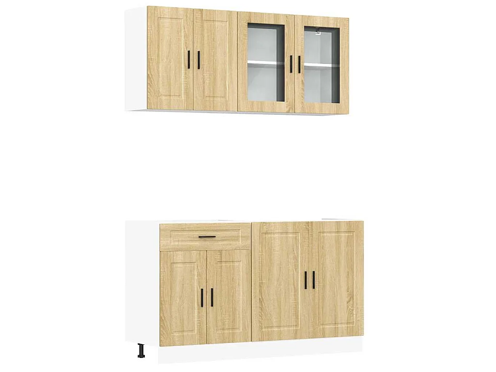 Ensemble de 4 meubles de cuisine "Porto" en chêne Sonoma