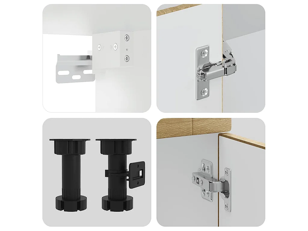 Ensemble de 4 meubles de cuisine "Porto" en chêne Sonoma