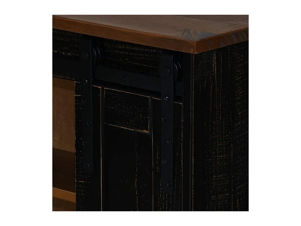 Hängeschrank HALDEN mit Schiebetür Schwarz 49x22,5x70 cm Kiefer