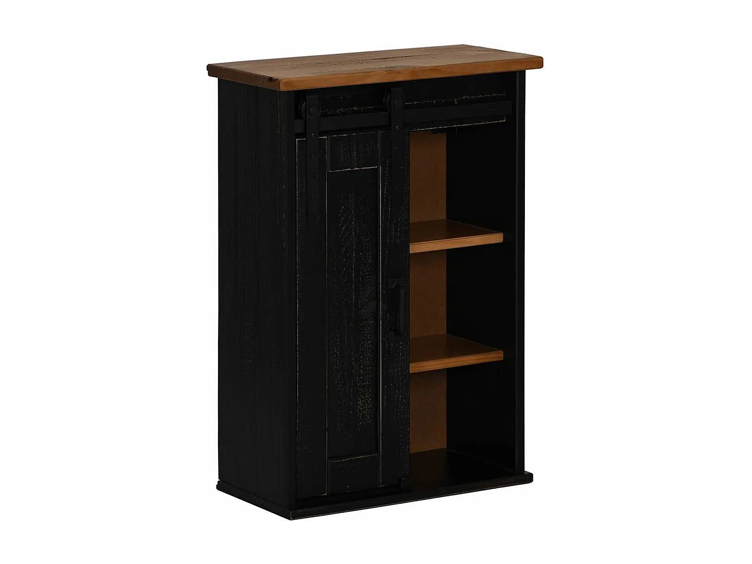Armoire suspendue HALDEN porte coulissante noir 49x22,5x70 cm