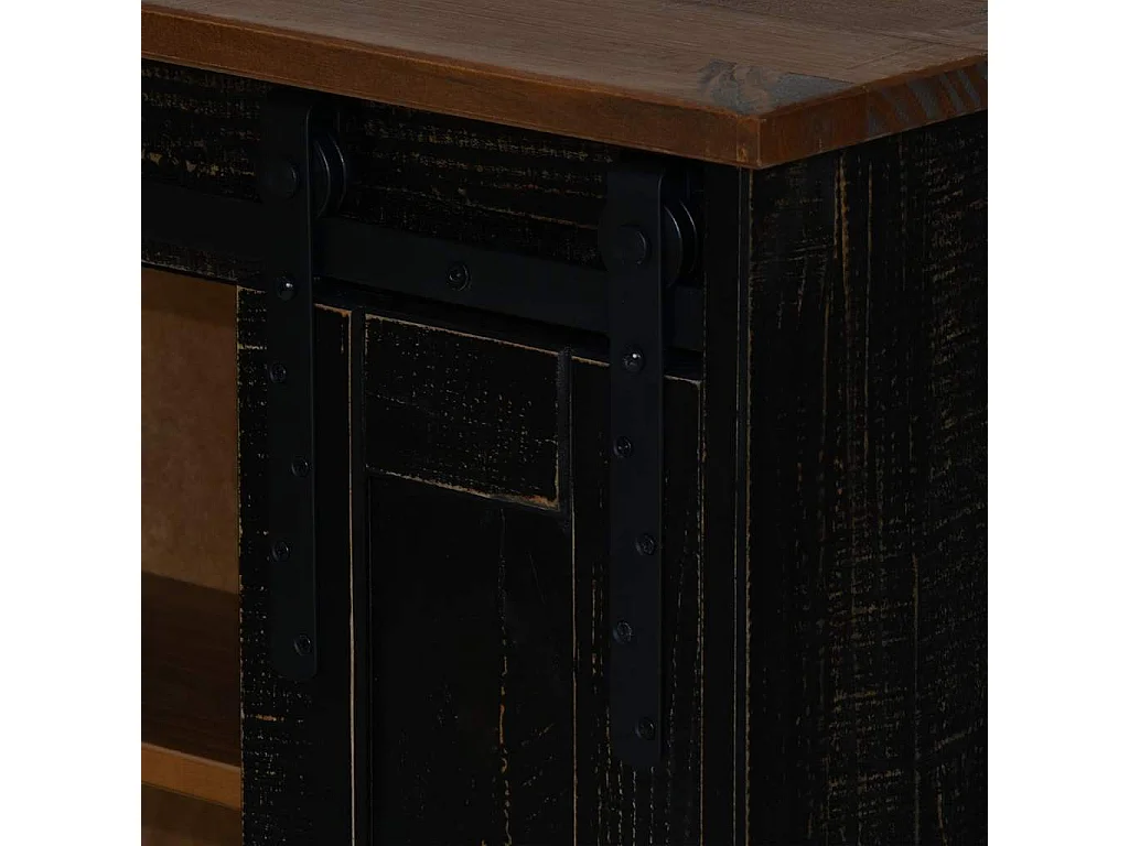 Armoire suspendue HALDEN porte coulissante noir 49x22,5x70 cm
