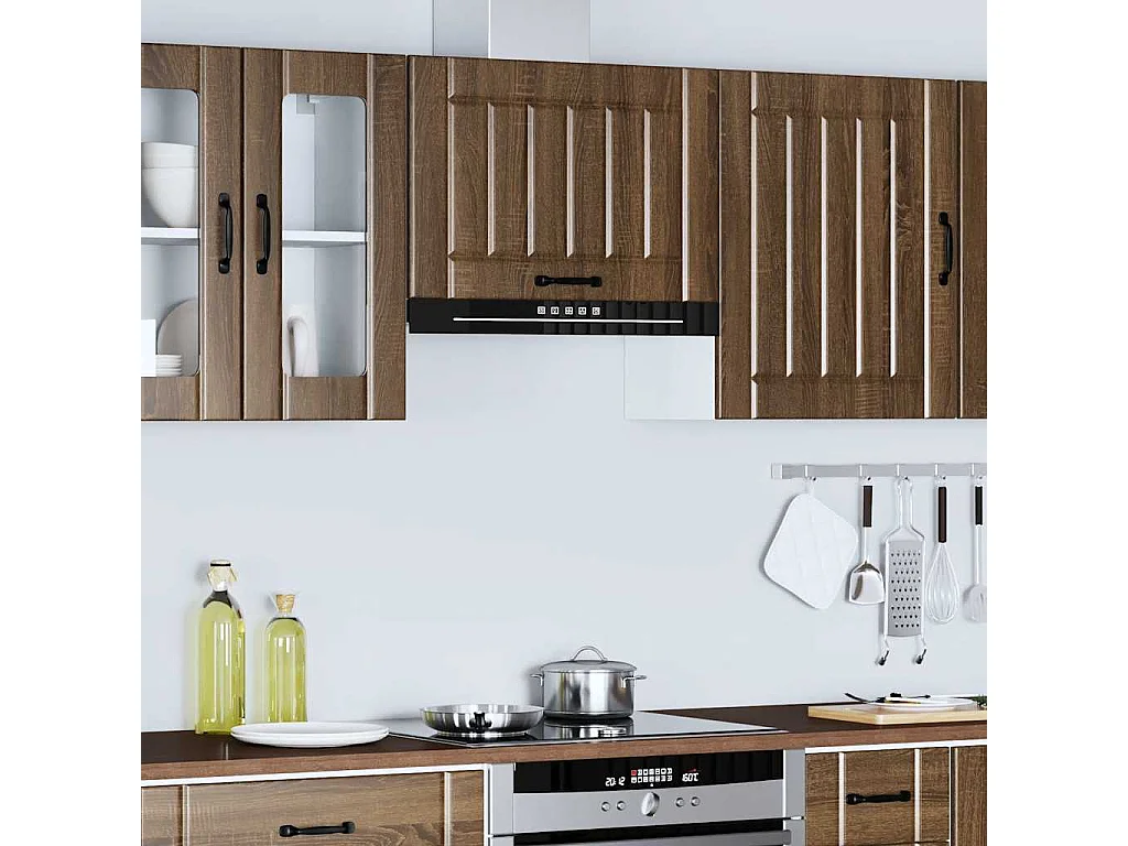 Armoire murale de cuisine Lucca chêne marron bois ingénierie