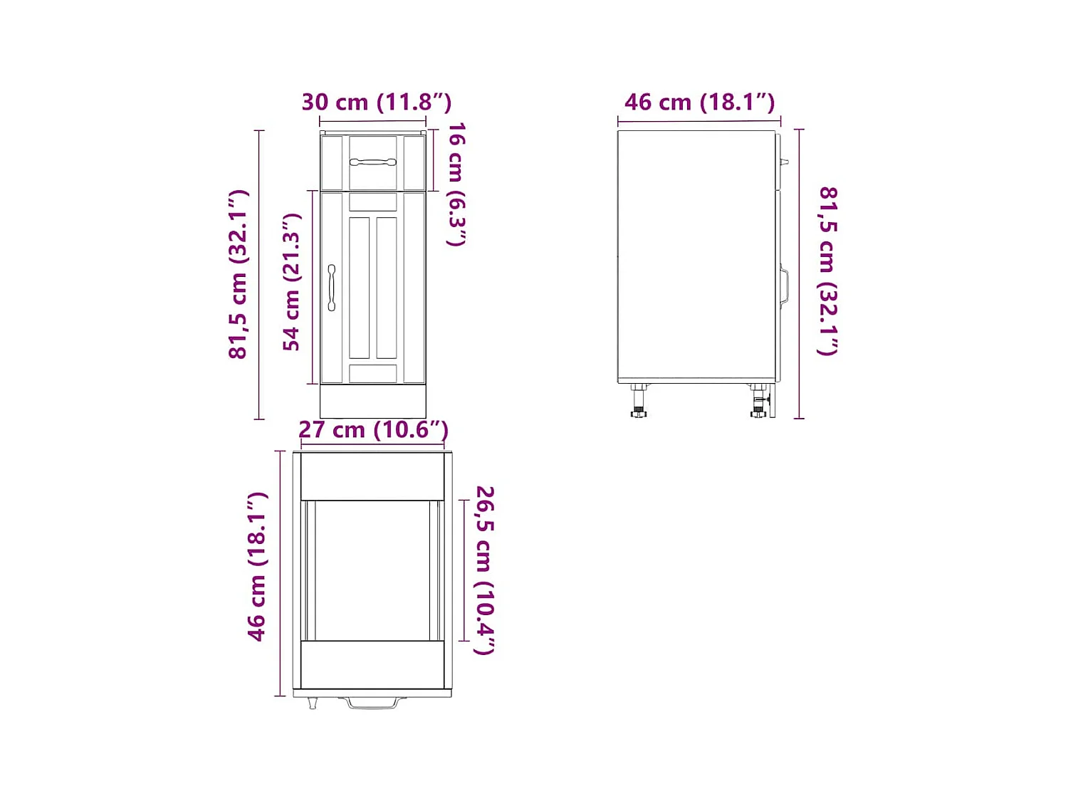 Armoire de cuisine Lucca blanc bois d'ingénierie