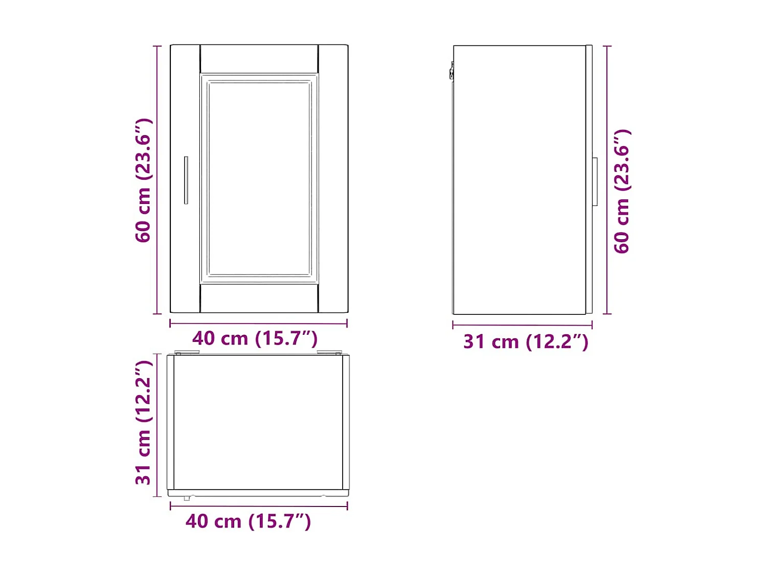Armoire murale de cuisine Porto blanc bois d'ingénierie