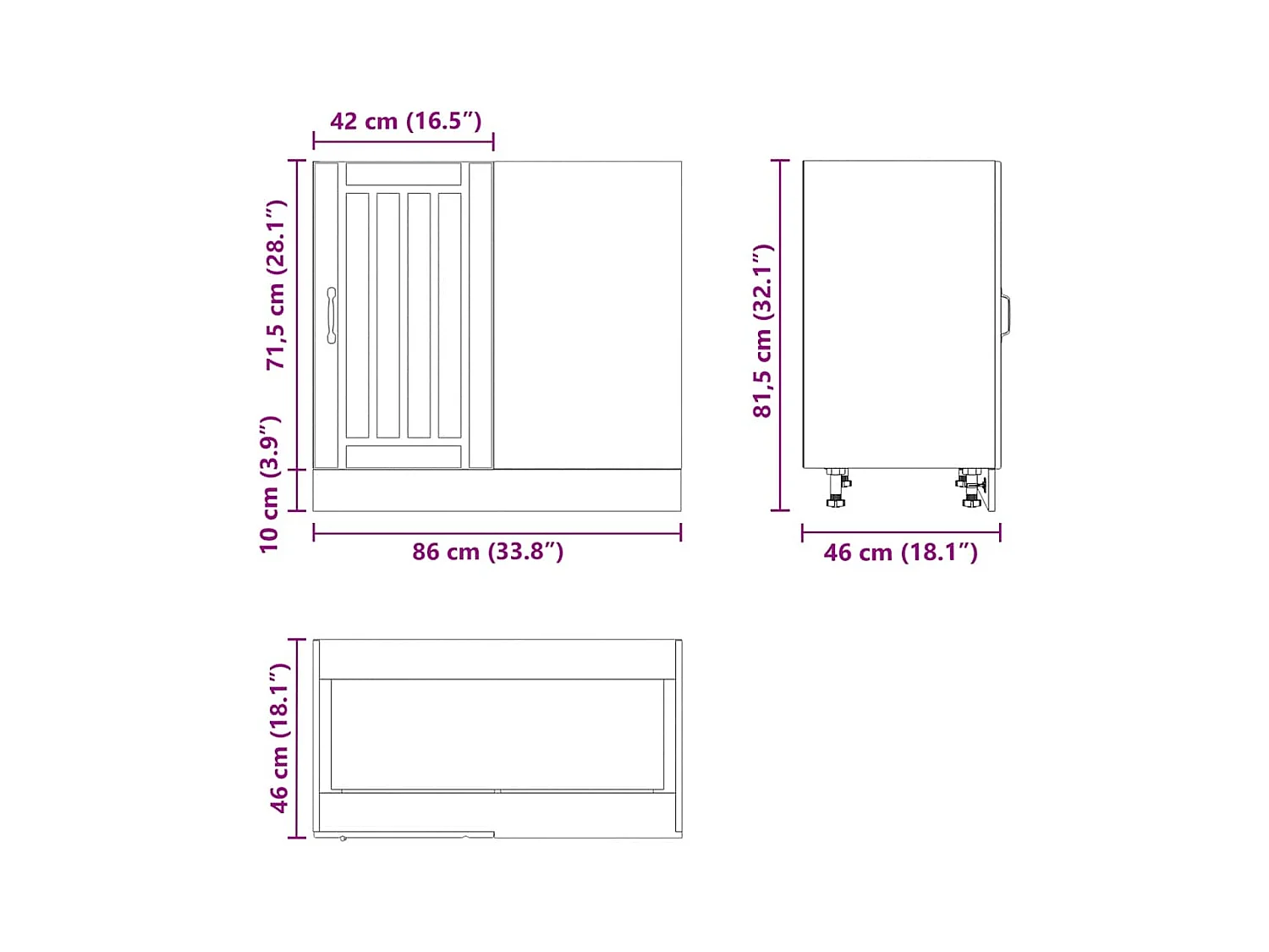 Meuble bas de cuisine Lucca blanc bois d'ingénierie