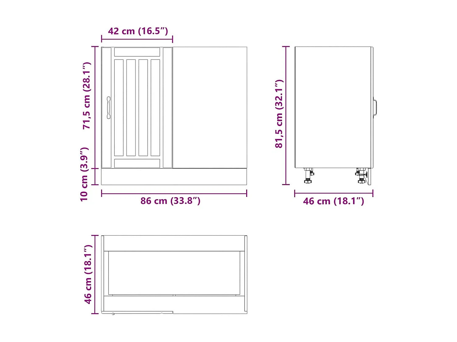 Meuble bas de cuisine Lucca blanc bois d'ingénierie
