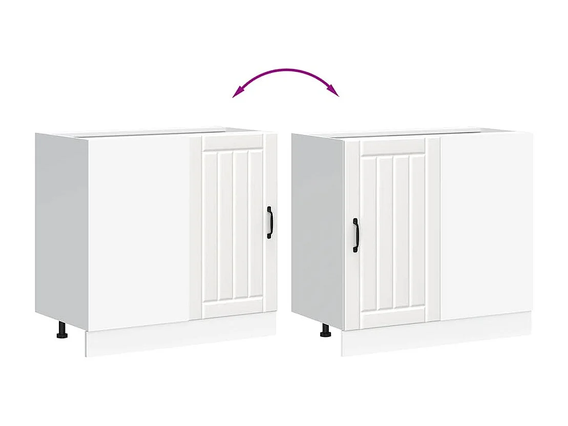 Meuble bas de cuisine Lucca blanc bois d'ingénierie