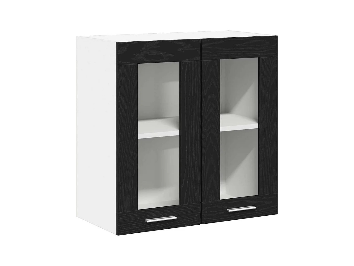 Armoire en Verre Suspendue Riga Chêne noir 60 x 31 x 60 cm