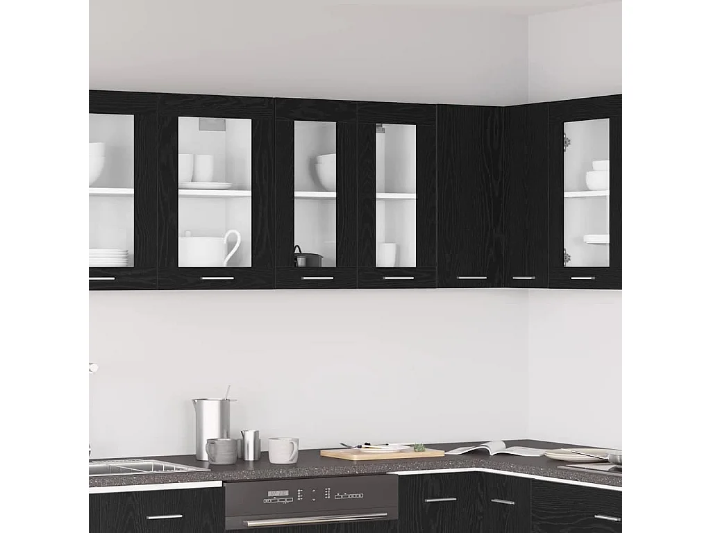 Armoire suspendue avec étagère Riga Chêne noir 60 x 31 x 60 cm