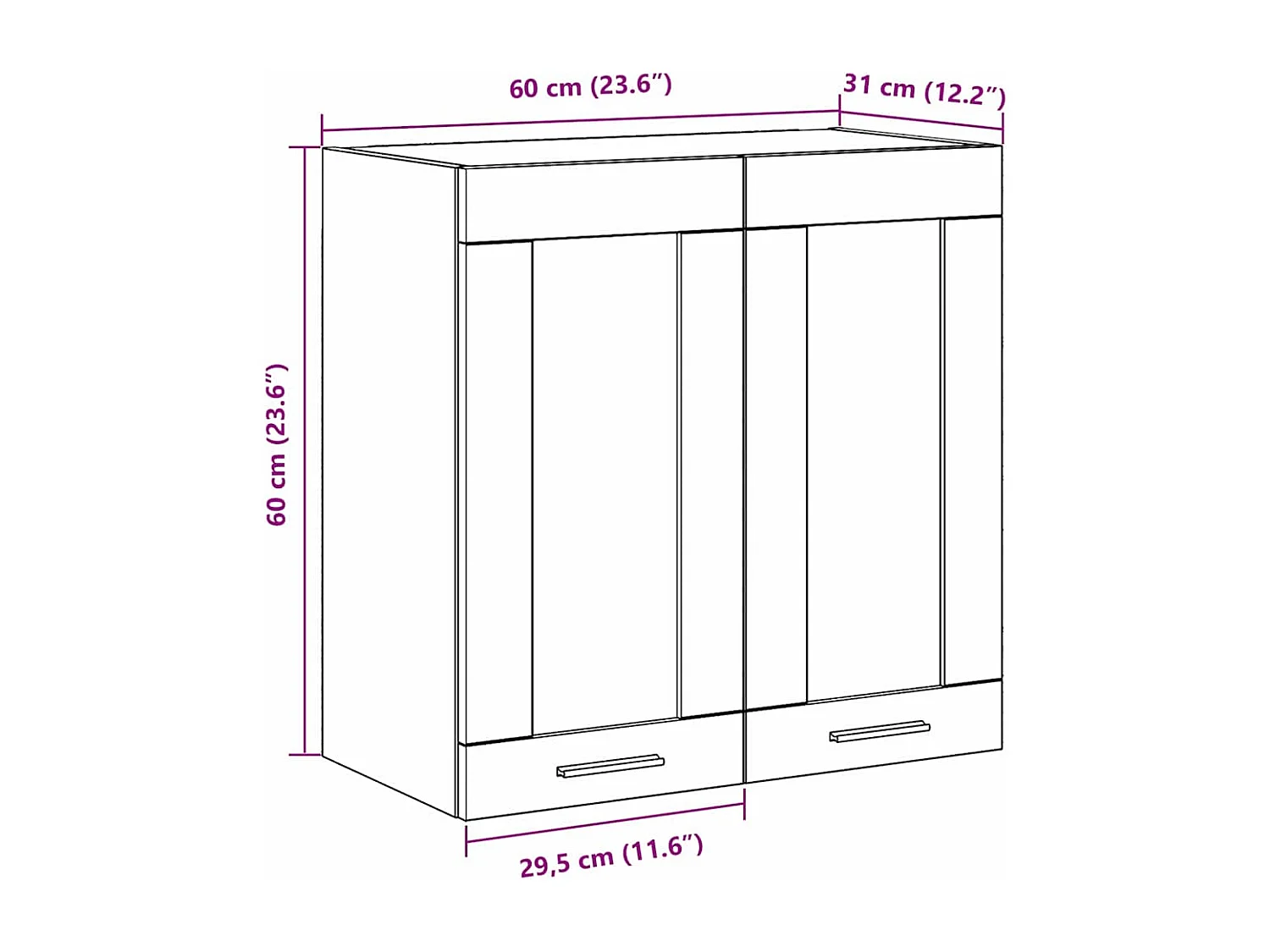 Armoire suspendue avec étagère Riga Chêne noir 60 x 31 x 60 cm