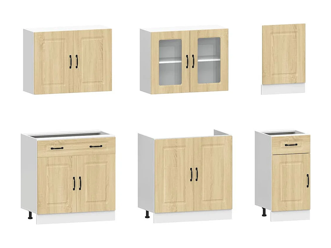 Ensemble d'armoires de cuisine 7 pcs Kalmar bois d'ingénierie