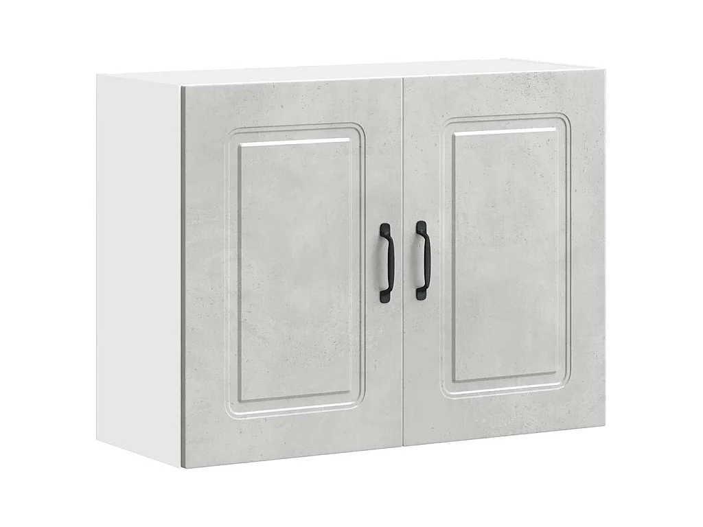 Armoire murale de cuisine Kalmar gris béton bois d'ingénierie