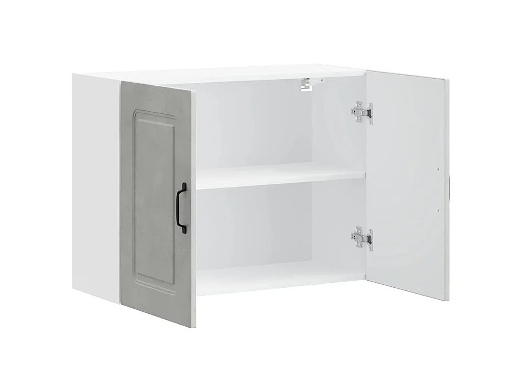 Armoire murale de cuisine Kalmar gris béton bois d'ingénierie
