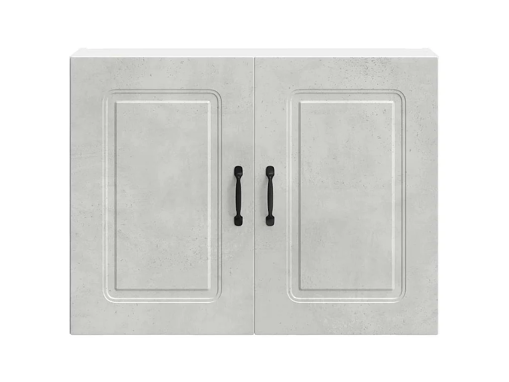 Armoire murale de cuisine Kalmar gris béton bois d'ingénierie