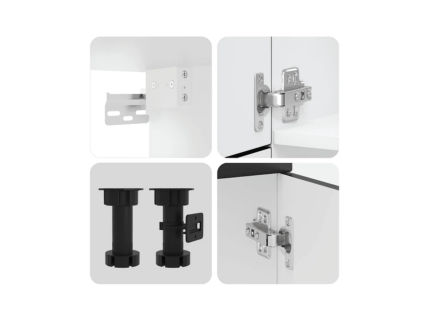 Conjunto de armarios de cocina "Porto" de 7 piezas de madera de ingeniería negra