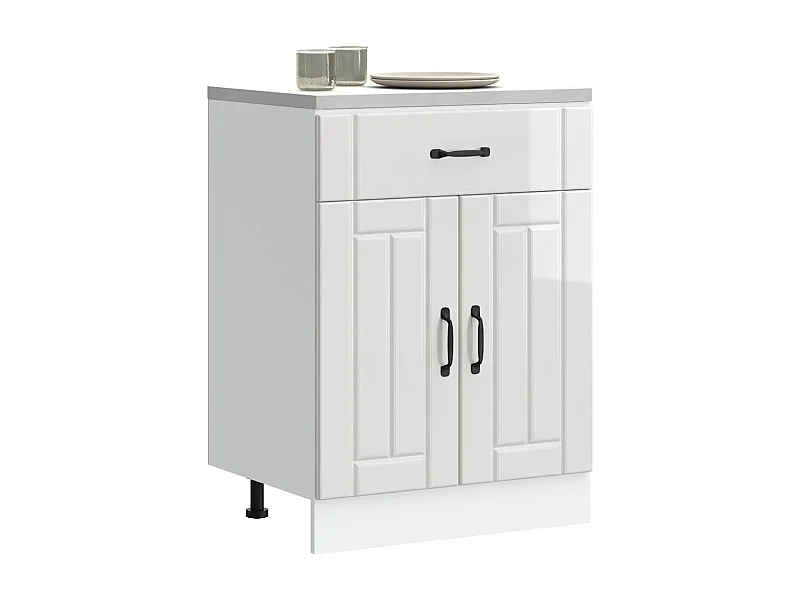 Keuken onderkast Lucca bewerkt hout hoogglans wit