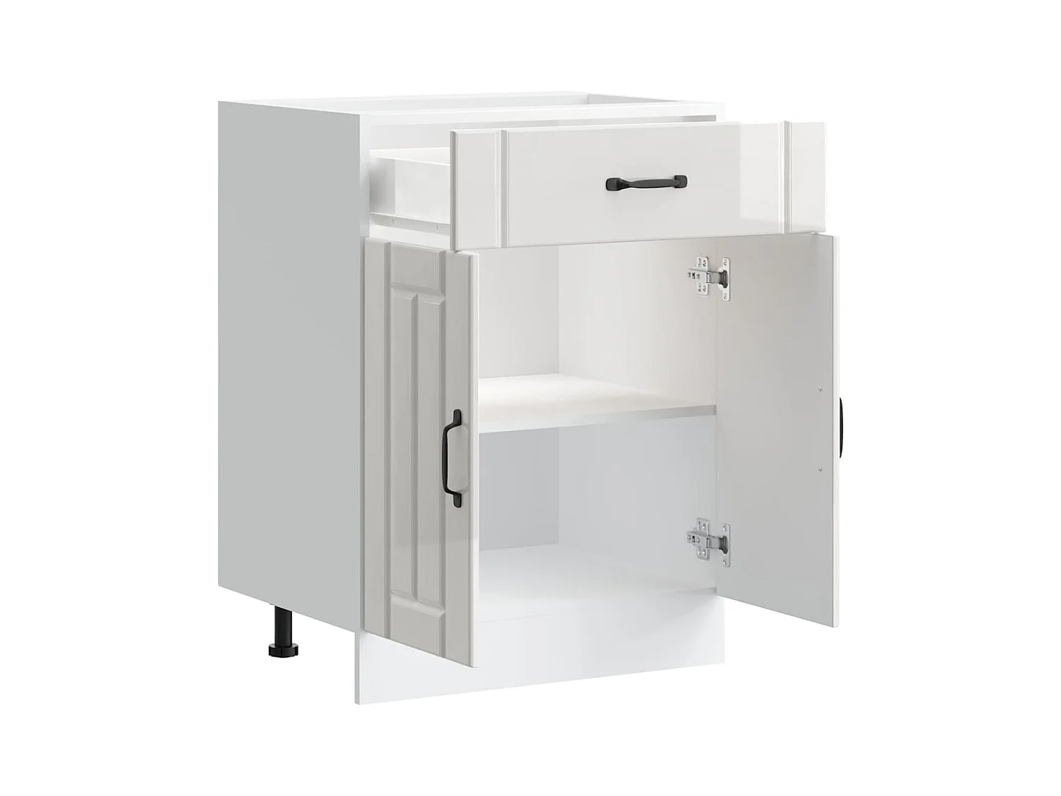 Keuken onderkast Lucca bewerkt hout hoogglans wit