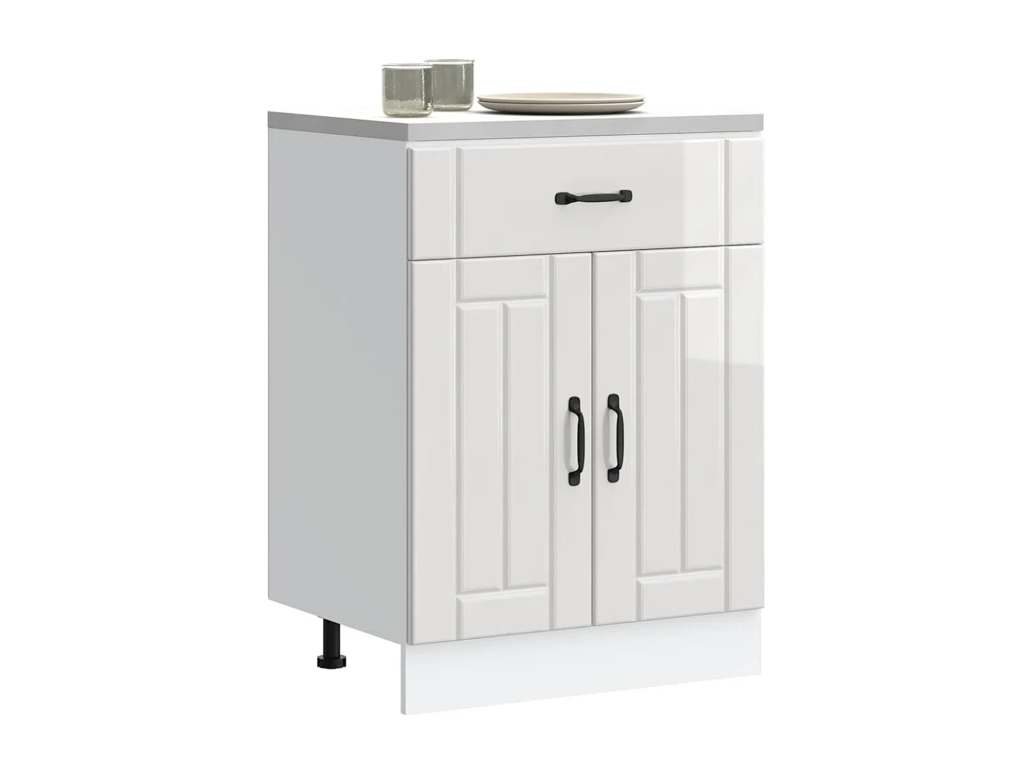 Onderkast Lucca bewerkt hout hoogglans wit