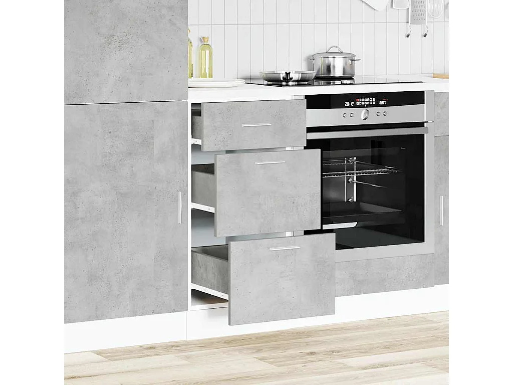 Meuble bas "Lyon" Gris béton 40 x 46 x 81,5 cm Bois d'ingénierie