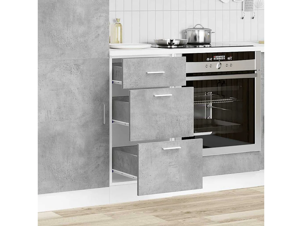Meuble bas "Lyon" Gris béton 40 x 46 x 81,5 cm Bois d'ingénierie