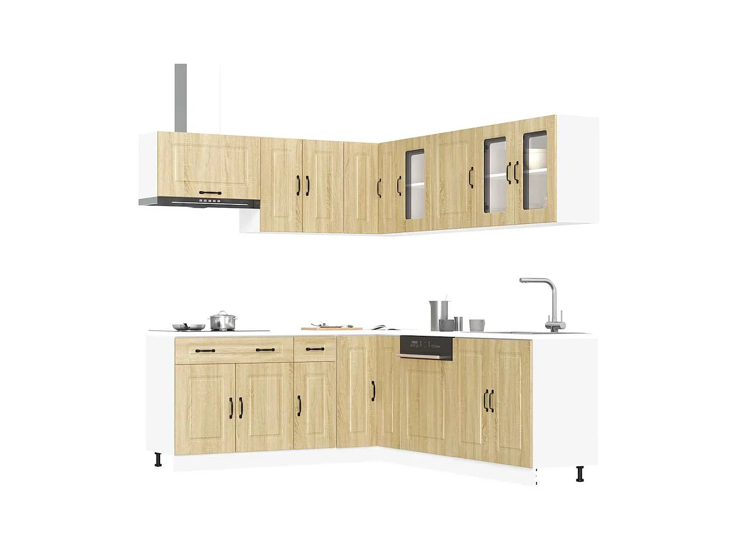 11 peças armário de cozinha conjunto Kalmar sonoma carvalho